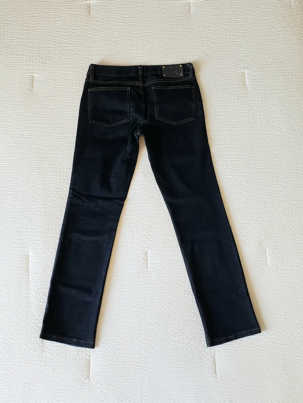 NWOT! TORY BURCH Women's Stretchy Straight Leg 5-Pocket Jeans (27) Dark Blue